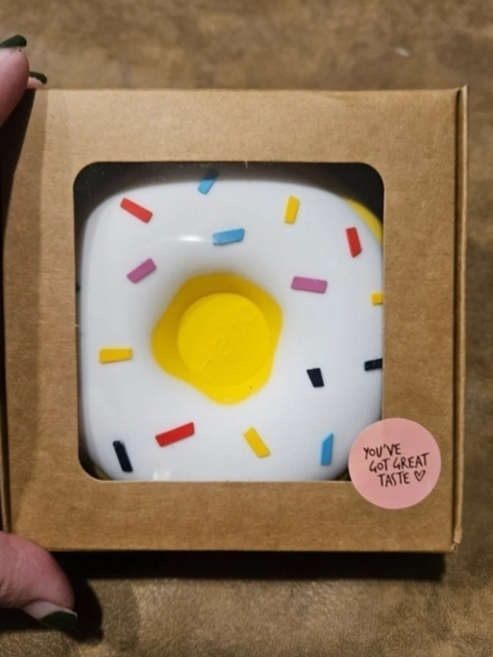 Yellow Donut Crossbody Bag for Kids with Rainbow Sprinkles Strap